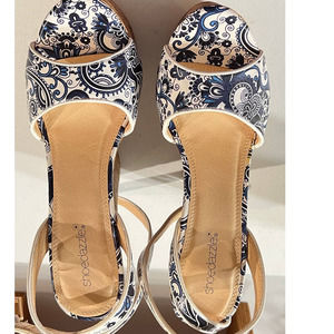 Shoedazzle Cork Platform 6" Wedge Peep Toe Shoes Size 8 NWT